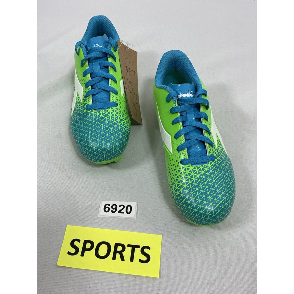 Kids New With Tags Diadora Lace Up Soccer Cleats Boy 2 Girl 3.5 Green Blue